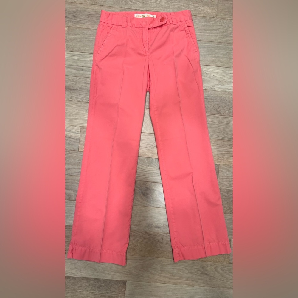 J crew (not factory) chino trousers in pink with a salmon tone. Size 2R